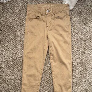AE High-Waisted Jegging SIZE 0 SHORT KHAKI EUC